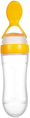 BMV ENTERPRISES Squeezy spoon bottle sipper  - Silicon and plastic(Yellow)