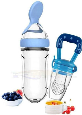 Shrinath Enterprises Baby Soother & Spoon Bottle  - Silicone(Blue)