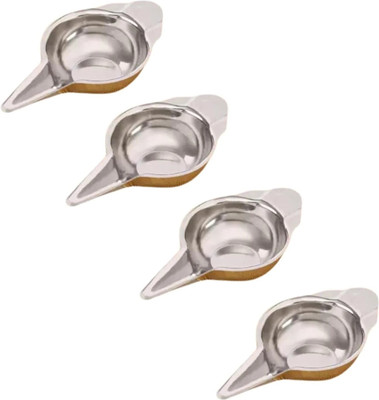 APAV Baby Feeder Spoon Paladai for Newborns & Infants | Feeding Cup Spoon Pack of 4  - Stainless Steel(Silver)