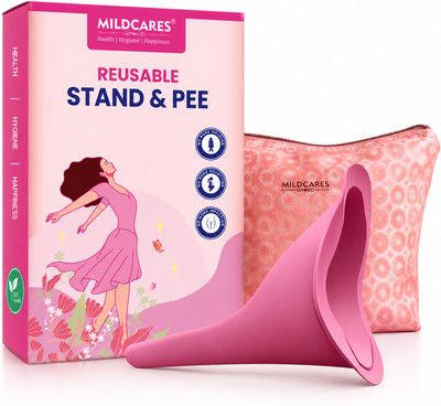 MILDCARES Stand and Pee with Carry Pouch Easy to Use Reusable Female Urination Device(Pink, Pack of 1)