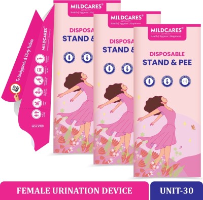 Mildcares Disposable Stand and Pee Female Urination Device(Pack of 3) Disposable Female Urination Device(Pink3, Pack of 30)