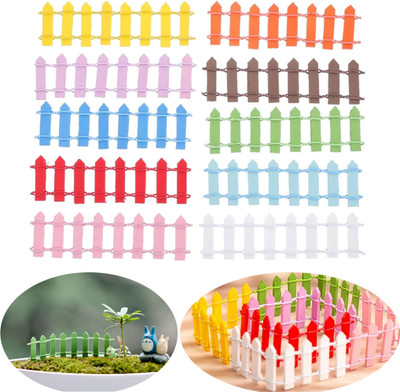 SERPLEX Mini Wooden Garden Fence Set 0.03 m Fence Picket(Multicolor)