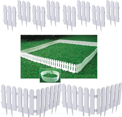 ecoBris Outdoor Garden Fence Border | Decorative PVC Garden Edging (8 Pcs - 2 Set) Plastic Fence Post(208 cm)