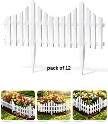 DOMVIQUE Garden Border Fence for Lawn, Plants & Yard Plastic Fence Post(20 cm)