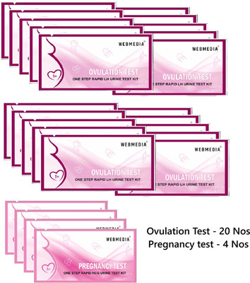 WebMedia One step Rapid LH urine Test|4 preg kit & 20 Ovulation Kit(24 Tests, Pack of 24)