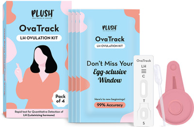 PLUSH OvaTrack Detection of LH (Luteinizing hormone) Ovulation Kit(4 Tests, Pack of 4)