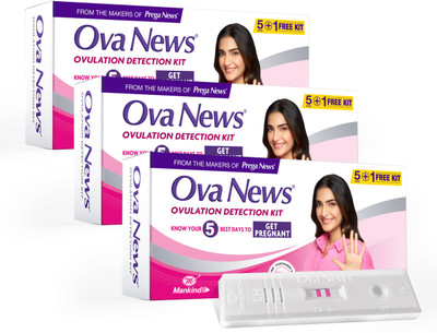 Ova News Detection Kit from Prega News Identifies Fertile Days Ovulation Kit(18 Tests, Pack of 3)