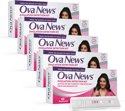 Ova News Detection Kit from Prega News Identifies Fertile Days Ovulation Kit(30 Tests, Pack of 5)
