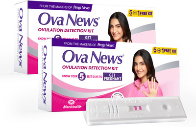 Ova News Detection Kit from Prega News Identifies Fertile Days Ovulation Kit(12 Tests, Pack of 2)