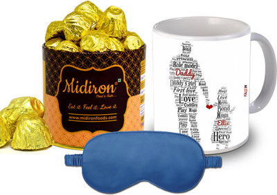 Midiron Chocolate Gift for Father's Day | Sleeping Eye Mask Ceramic Gift Box(White)