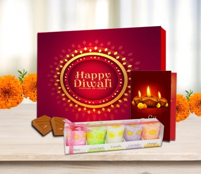 Midiron Handmade Chocolate Box & Diwali Card Gift Combo For Diwali Festival Paper Gift Box(Multicolor)