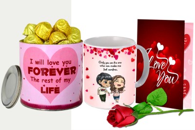 Midiron Cute Gift Hamper For Girlfriend/Wife On Valentine's Day | Birthday Gift Ceramic Gift Box(Red)