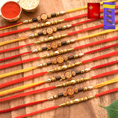 Poorak 12 rakhi combo for brother Assorted Gift Box(Gold)