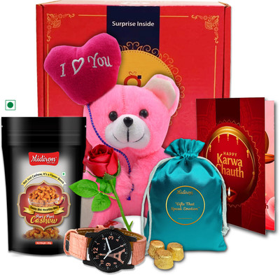 Midiron Luxury Karwa Chauth Gift Box for Wife, KarwaChauth Celebration Gift Hamper Assorted Gift Box(Multicolor)