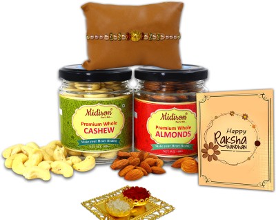 Midiron Combo rakhi | Healthy Rakhi Combo with Cashew & Almonds SG23-02 Paper Gift Box(Multicolor)