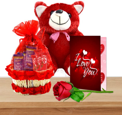 Midiron Valentine Day Gift Combo | Love Gift Set For Wife & Girlfriend Fiber Gift Box(Red)