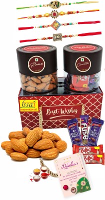 FabBites Rakhi Gift Hamper for Brother | Rakhi with Dry Fruit n Chocolate Gift Hamper Paper Gift Box(Red)