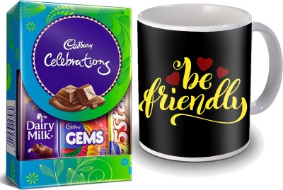 Midiron Friendship Day Gift | Printed Coffee Mug with Chocolate for Friend IZ04 Ceramic Gift Box(Multicolor)