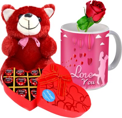 Midiron Perfect Valentine’s Day Gift Pack For Girlfriend|Romantic Gift For Wife/Couples Ceramic Gift Box(Red)