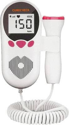 curecheck Fetal Doppler Smart Noise Reduction & Heartbeat Detection Machine for Pregnancy White Fetal Doppler