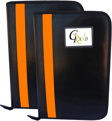 SB GRAND PU Leather file folder(Set Of 2, Orange)