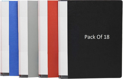 SHINING ZON Plastic Spring File Folder Plastic Spring File(Set Of 18, Black, Blue, Grey)