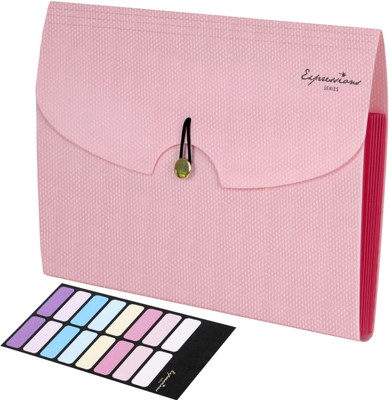 NISUN Polypropylene 7 Pockets A4/Lettr Size File Organizer Expanding File Folder Document Organizer(Set Of 1, Pink)