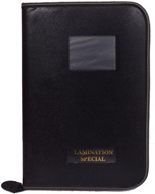 futureX PU Leather File Folders for Certificates & Documents Folders(Set Of 1, Plain Black)