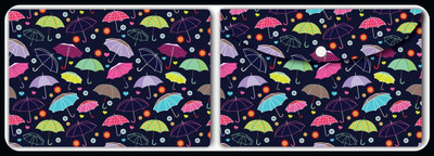 Nourish Plastic Document Folder(Set Of 2, Umbrella-on-Navy)