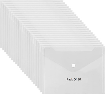 SHINING ZON A5 Button File Folder Document File(Set Of 50, Transparent)