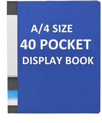 Shivom 40 pocket Display Book holder, Paper Document Holder, Business Presentation Book, Presentation File folder(Set Of 1, Blue)