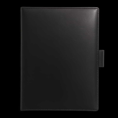 C J Choice PU Leather Multipurpose Magnetic Button Lock With Clip Conference File Folder Certificate Organiser for Meetings, Conferences, Seminars, Presentations, Interview Portfolio(Set Of 1, Black)
