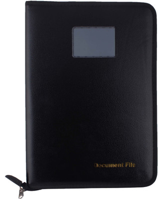 ZesTale PU Leather File Folder(Set Of 3, Black)