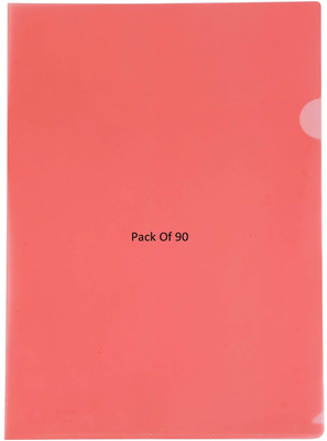 SHINING ZON Polypropylene Red Colour L Folder(Set Of 90, Red)