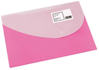 MALFAH ENTERPRISES Document File Bag Envelope Holder F10742 A4 (4) plastic Envelope Holder(Set Of 4, Pink)
