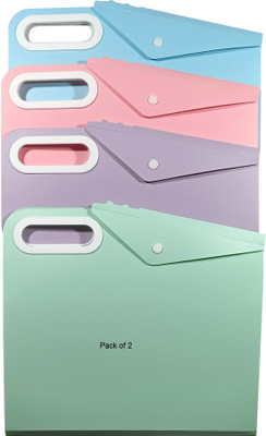 SHINING ZON Plastic 12 Pocket Expanding File Folder Multipurpose Horizontal(Set Of 2, Multicolor)