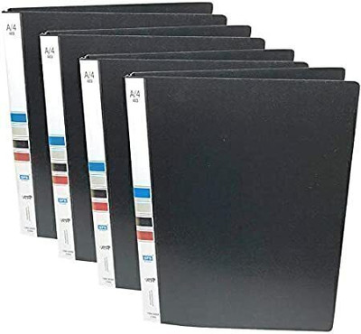 SHUANG YOU plastic 2D A4 Size Tough & Durable A4 Size Ring Binder Box Board File for Documents(Set Of 4, Black)