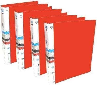 Shivom Polypropylene 2D Ring Binder File a4 size for Documents,Projects & Certificates, 2D A4 Size Tough & Durable A4 Size Ring Binder Box Board File(Set Of 3, Red)