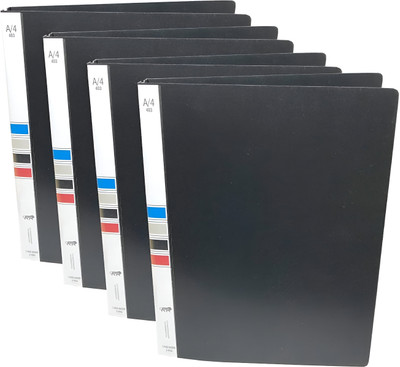 Shivom Polypropylene 2D Ring Binder File a4 size for Documents,Projects & Certificates, 2D A4 Size Tough & Durable A4 Size Ring Binder Box Board File(Set Of 4, Black)