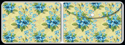 Nourish Plastic Document Folder(Set Of 2, Small-Blue-Flowers)