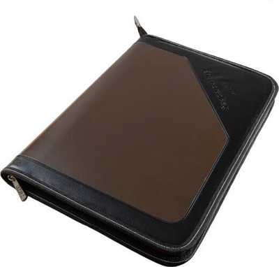 HCS Leather Multipurpose File Sleeve to Store A4 Professional Files and Folders, Certificate, Legal Size Documents Holder and for Men and Women(Set Of 1, BROWN , BLACK)