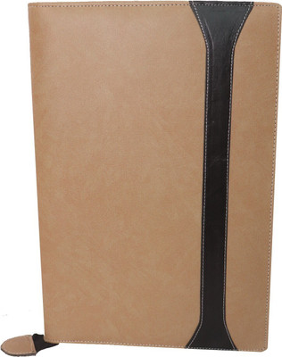 Parthav PU 20 Leef's PU Leather A4 & FS Office Document,certificate ,Document Bag File Folder Set of-1(Set Of 1, Peach)