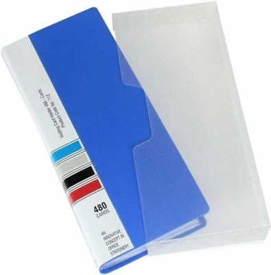 Shivom PLASTIC 480 VISITING CARD HOLDER WITH CASE FOR PERSONAL AND BUSINESS USE(Set Of 1, Blue)