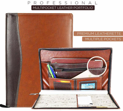 AIZA KING PU LEATHER File Folder(Set Of 1, Brown)