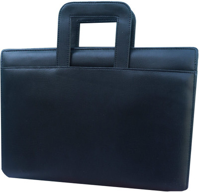 Kopila PU Leather Briefcase Style High Quality Stylish 2 O Ring File Folder Without Leefs(Set Of 1, Black)