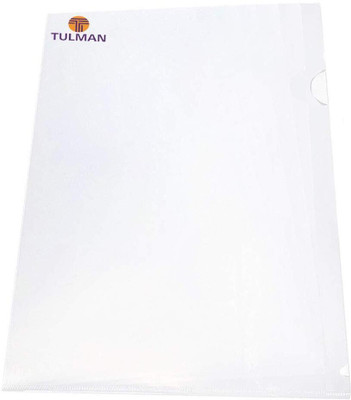 TULMAN L-Type Transparent A4 Size Document Sleeve Project Document Holder Plastic Folder for Document Paper Certificate(Set Of 25, Transparent)