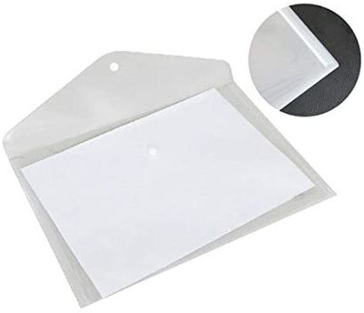 Spherix plastic Transparent Thick Pp Storage Bags,Snap Button Organizer for Office Stationery(Set Of 12, transparent)