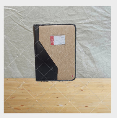 Leffit Leather File Folder(Set Of 1, Multicolor, CREAM & Black)