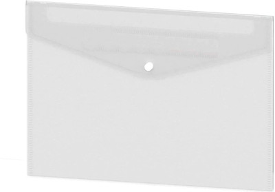 SHINING ZON Plastic 5Nos A5 Size and 5Nos A4 FS Legal Size Button File Folder Envelope(Set Of 10, Transparent)