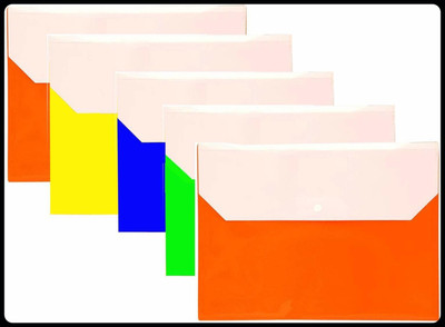 YourStationeryHouse PLASTIC A4 Document File Document Bag Envelope Holder Storage Case(Set Of 3, Multicolor)